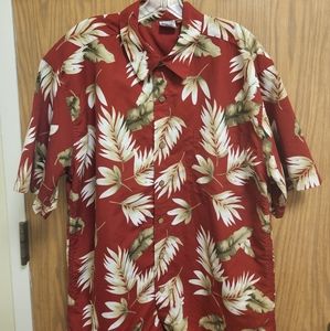 PREMIERE INTERNATIONAL Mens floral print Red Button Front Hawaiian Shirt…